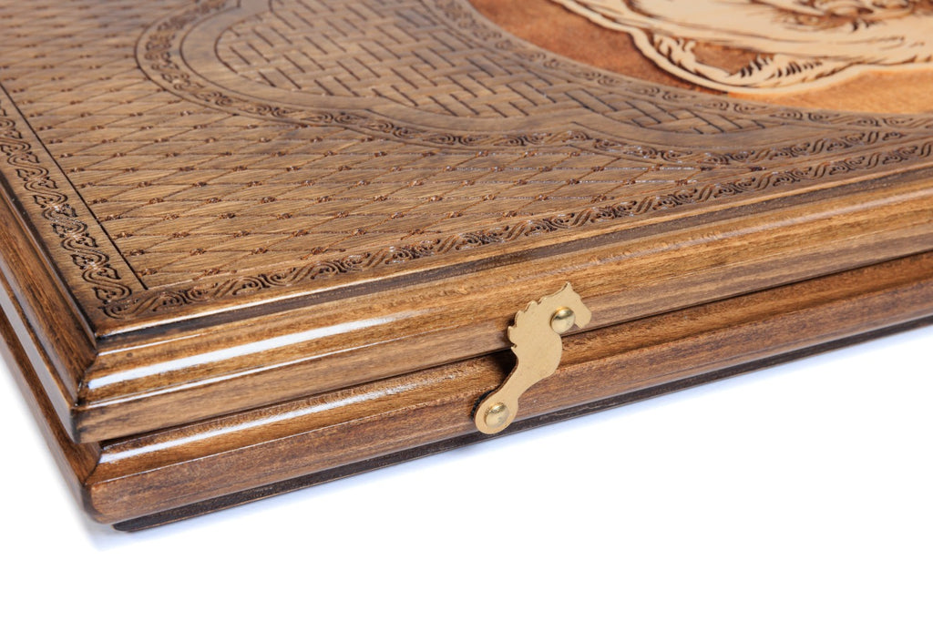 Handmade Wooden Backgammon Set with Bear, 60 cm - photo 8