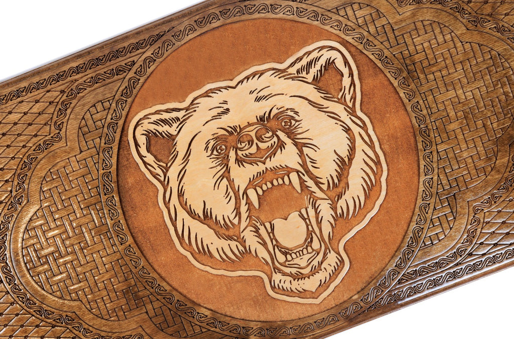 Handmade Wooden Backgammon Set with Bear, 60 cm - photo 2