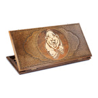 Handmade Wooden Backgammon Set with Bear, 60 cm (Model 16064)