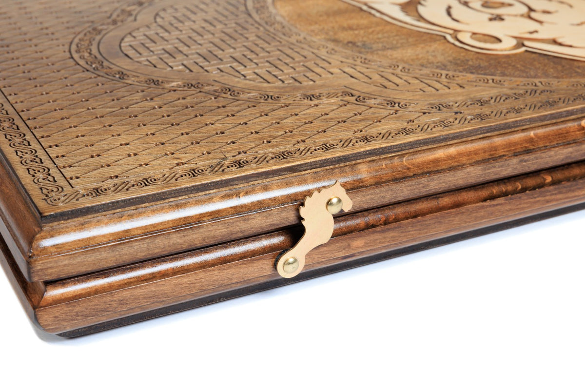 Handmade Wooden Backgammon Set with Bear, 60 cm - photo 7