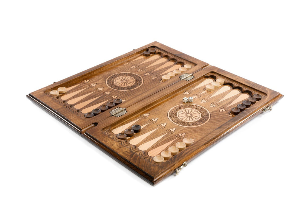 Handmade Wooden Backgammon Set with Pomegranate Tree, 50 cm - photo 3
