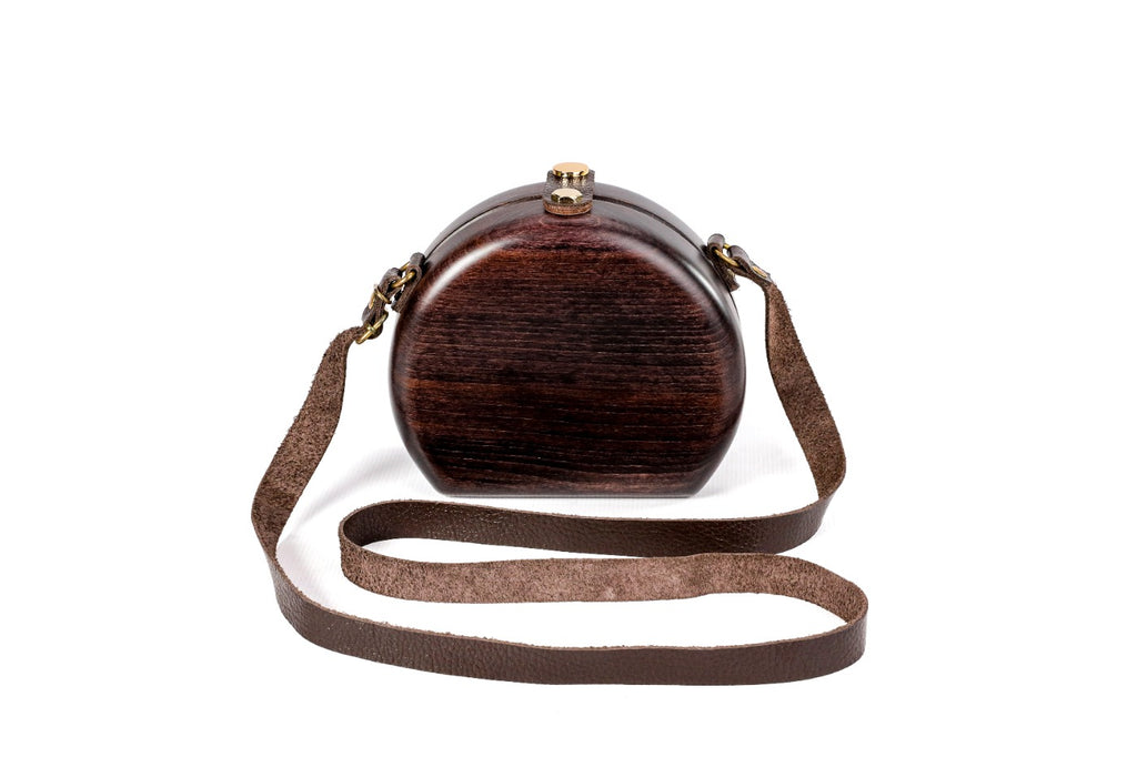 Brown Wooden Bag for Women