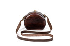 Brown Wooden Bag for Women