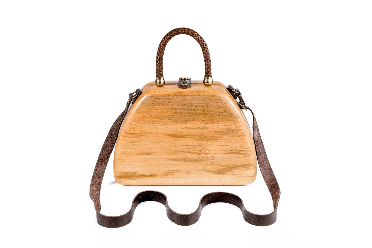 Beige Wooden Handbag