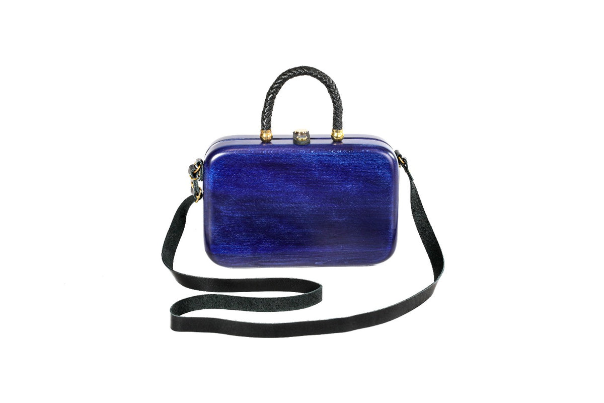 Blue Wooden Handbag