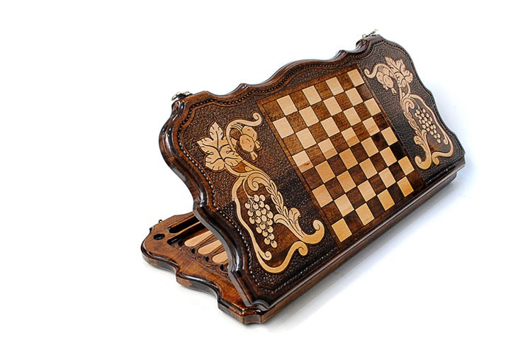 Handmade Wooden Backgammon Set with David of Sassoun, 60 cm - photo 3