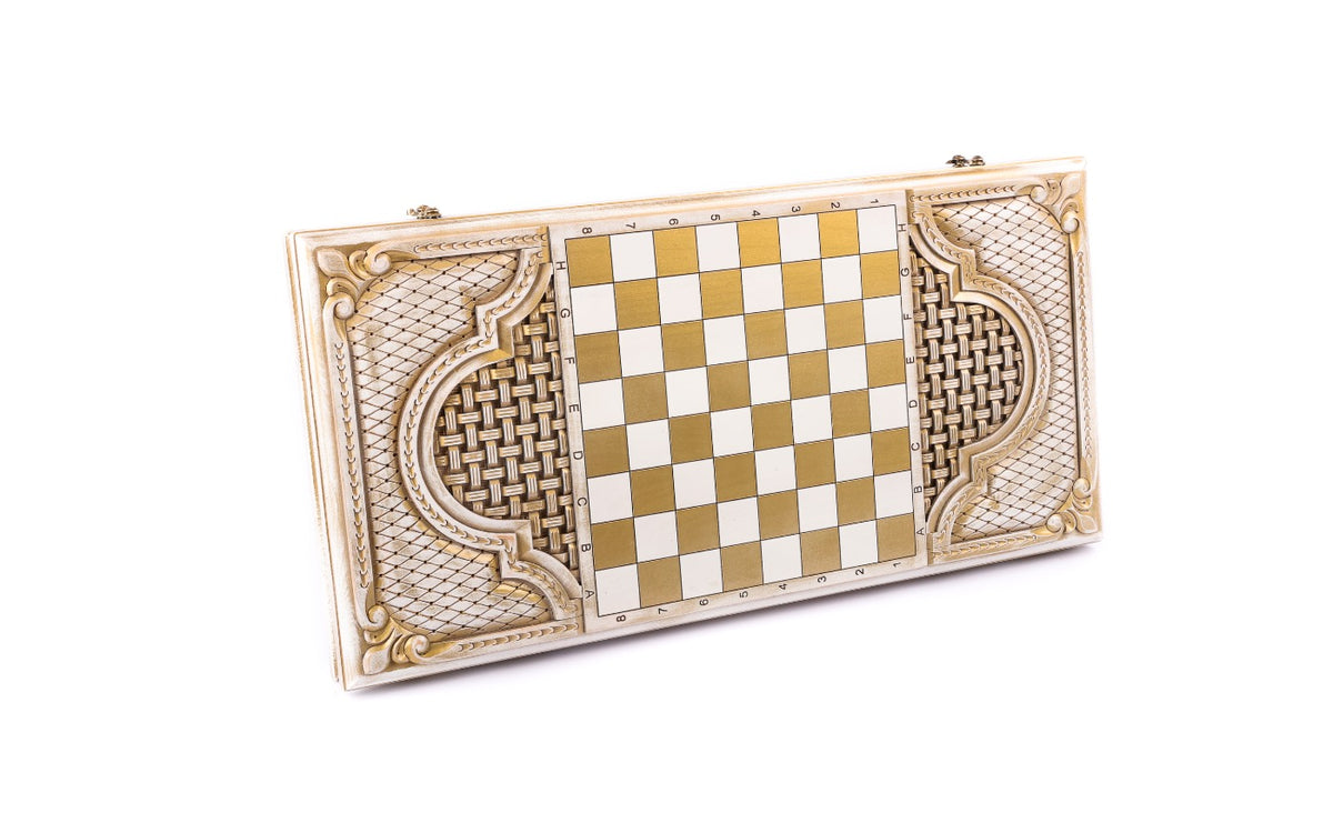 Handmade Wooden Backgammon Set with Armenian Coat of Arms - photo 4