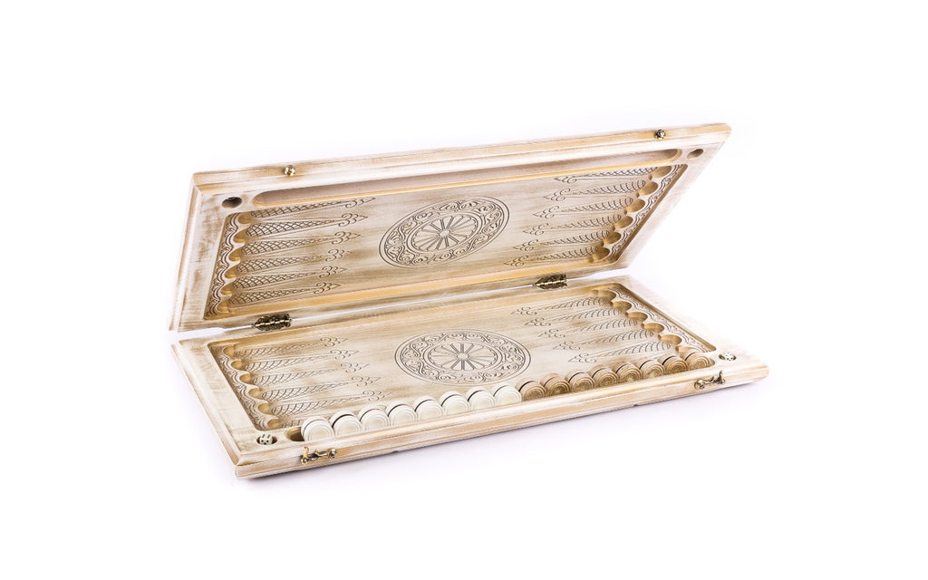 Handmade Wooden Backgammon Set with Armenian Coat of Arms - photo 2