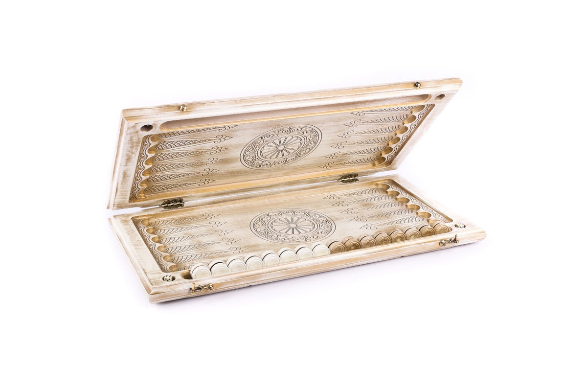 Handmade Wooden Backgammon Set with Armenian Coat of Arms - photo 2