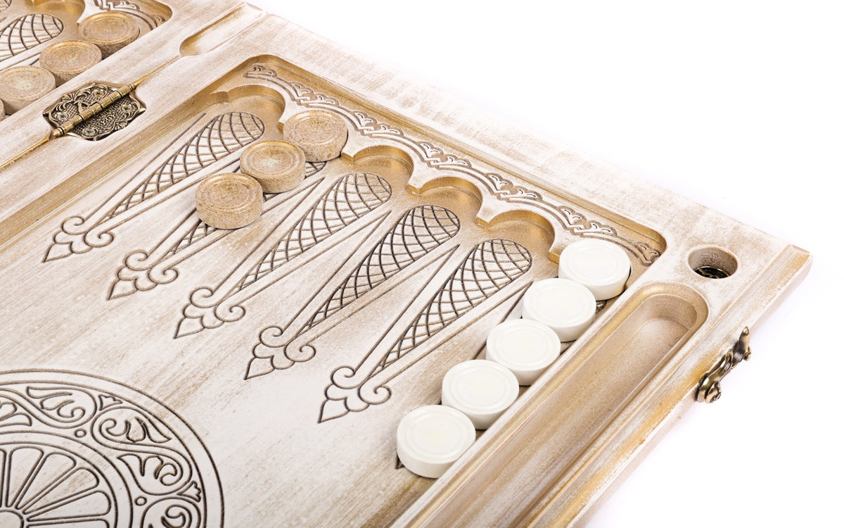Handmade Wooden Backgammon Set with Armenian Coat of Arms - photo 12