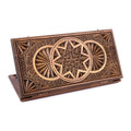 Handmade Walnut Backgammon Set with Geometric Pattern, 60 cm