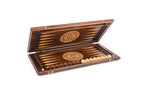 Handmade Walnut Backgammon Set with Geometric Pattern, 60 cm - photo 3