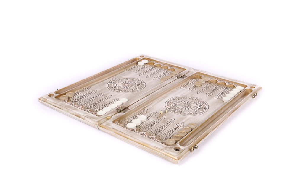 Handmade Wooden Backgammon Set with Pomegranates and Grapes, 60 cm - photo 3