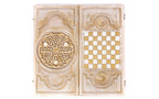 Handmade Wooden Backgammon Set with Pomegranates and Grapes, 60 cm - photo 7