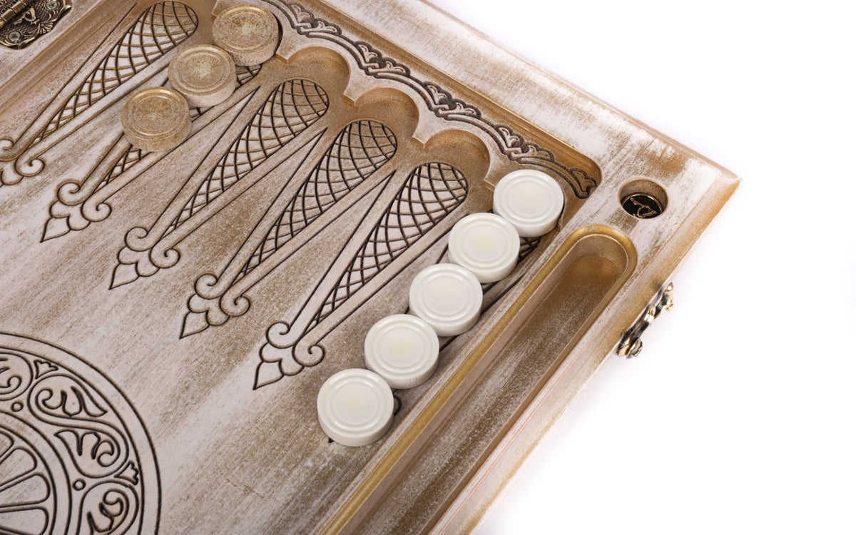 Handmade Wooden Backgammon Set with Pomegranates and Grapes, 60 cm - photo 11