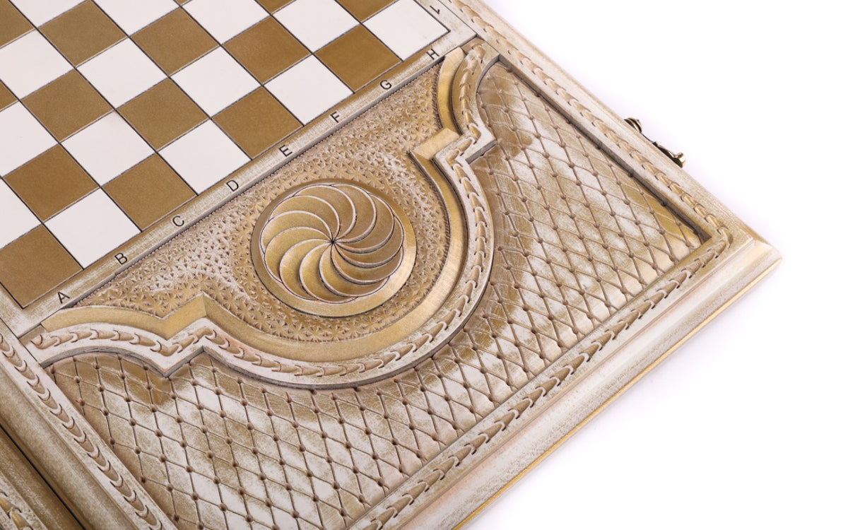 Handmade Wooden Backgammon Set with Pomegranates and Grapes, 60 cm - photo 12