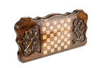 Handmade Wooden Backgammon Set with Rococo Pattern, 60 cm - photo 3