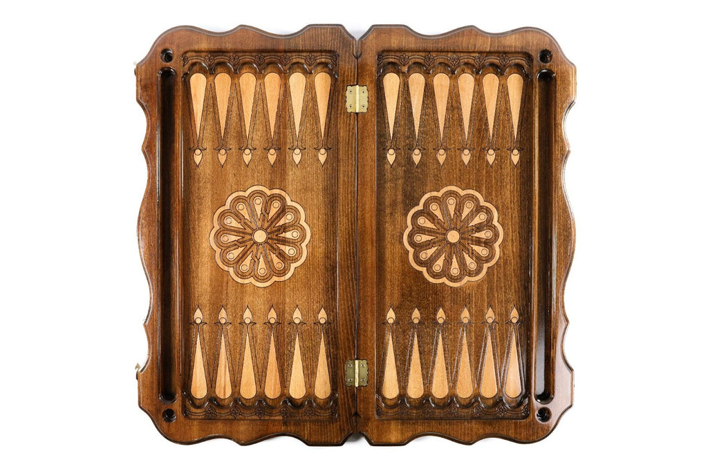 Handmade Wooden Backgammon Set with Rococo Pattern, 60 cm - photo 6