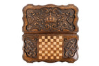 Handmade Wooden Backgammon Set with Rococo Pattern, 60 cm - photo 5