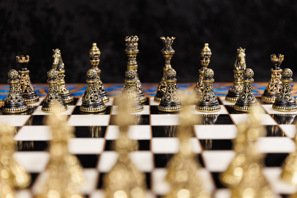 Walnut Chess & Backgammon Set with Tree Design