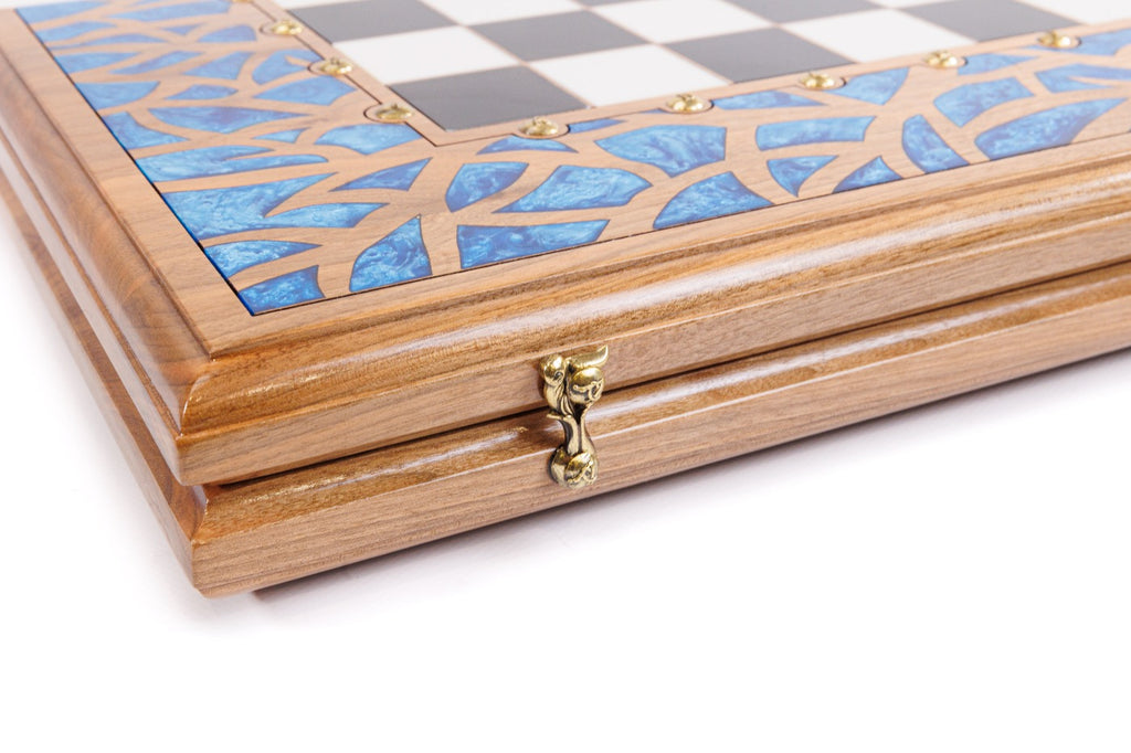 Chess & Backgammon Set: Epoxy Tree Design