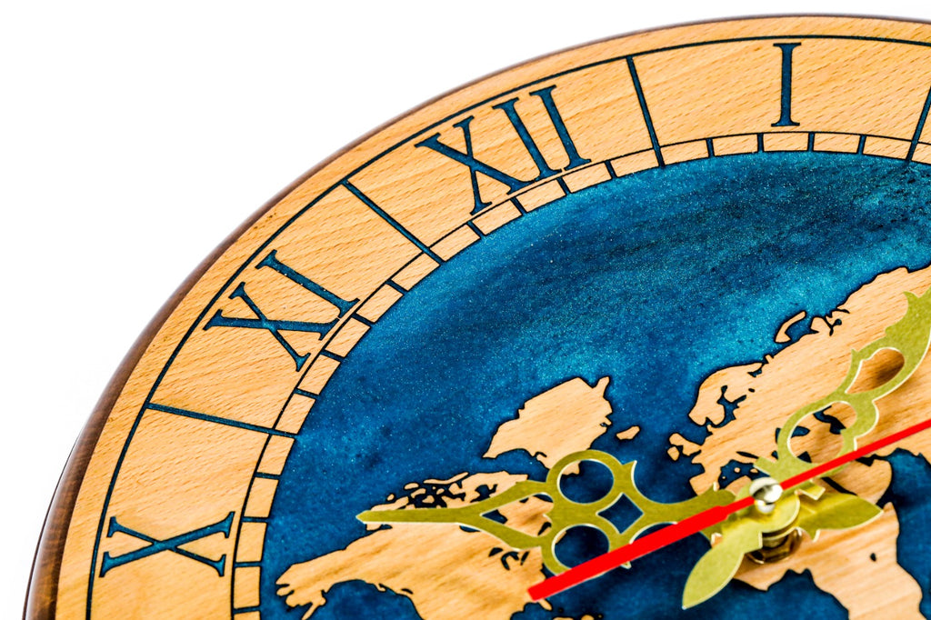 Reloj de Pared con Mapa del Mundo