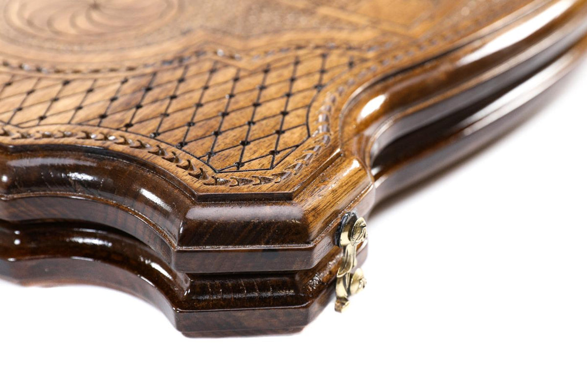 Walnut Backgammon Set with Armenian Coat of Arms, 60 cm (Model 12319) – Foto 9