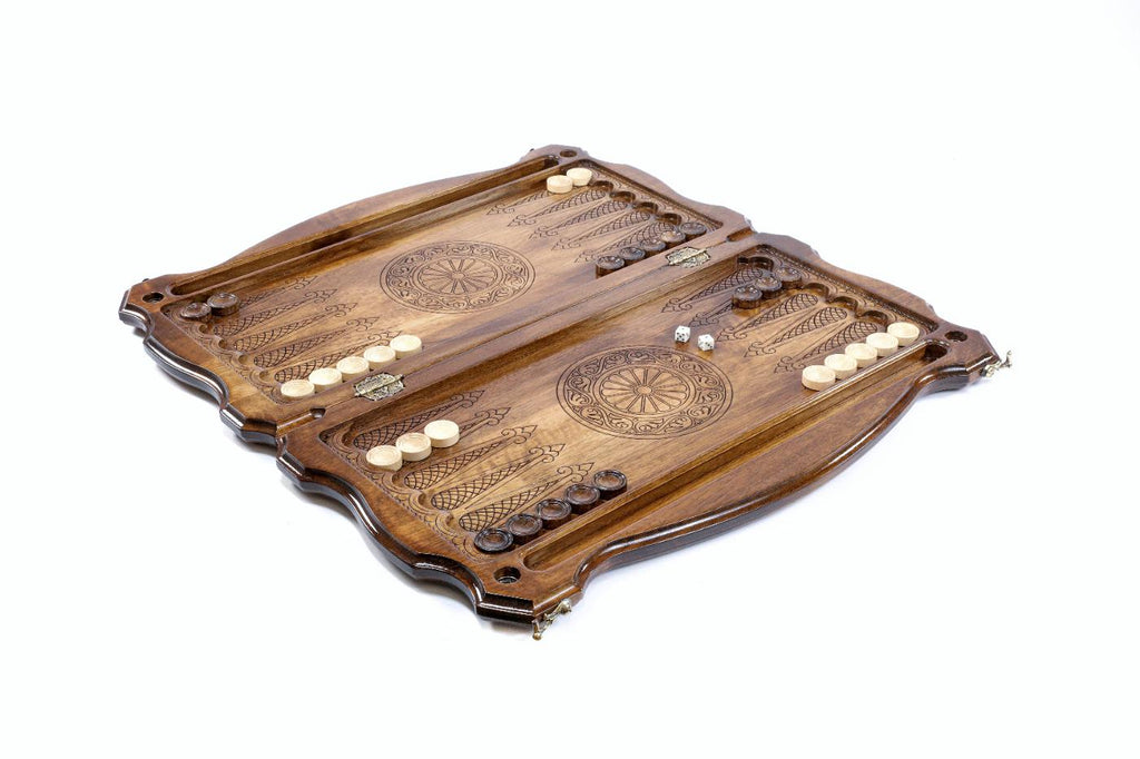 Walnut Backgammon Set with Armenian Coat of Arms, 60 cm (Model 12319) – photo 5