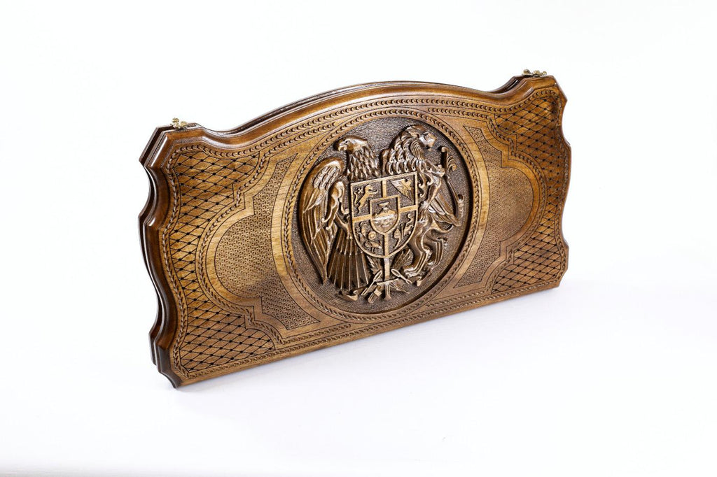 Walnut Backgammon Set with Armenian Coat of Arms, 60 cm (Model 12319) – photo 10