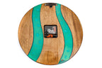 Walnut Wall Clock with Teal Epoxy River (Model 41328stone) – photo 9