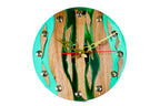 Walnut Wall Clock with Emerald Epoxy (Model 41328) – photo 3