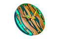 Walnut Wall Clock with Emerald Epoxy (Model 41328)