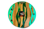 Walnut Wall Clock with Emerald Epoxy (Model 41328) – photo 6