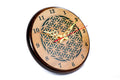 Wooden Wall Clock with Armenian Ornament & Green Epoxy (Model 41321-3)