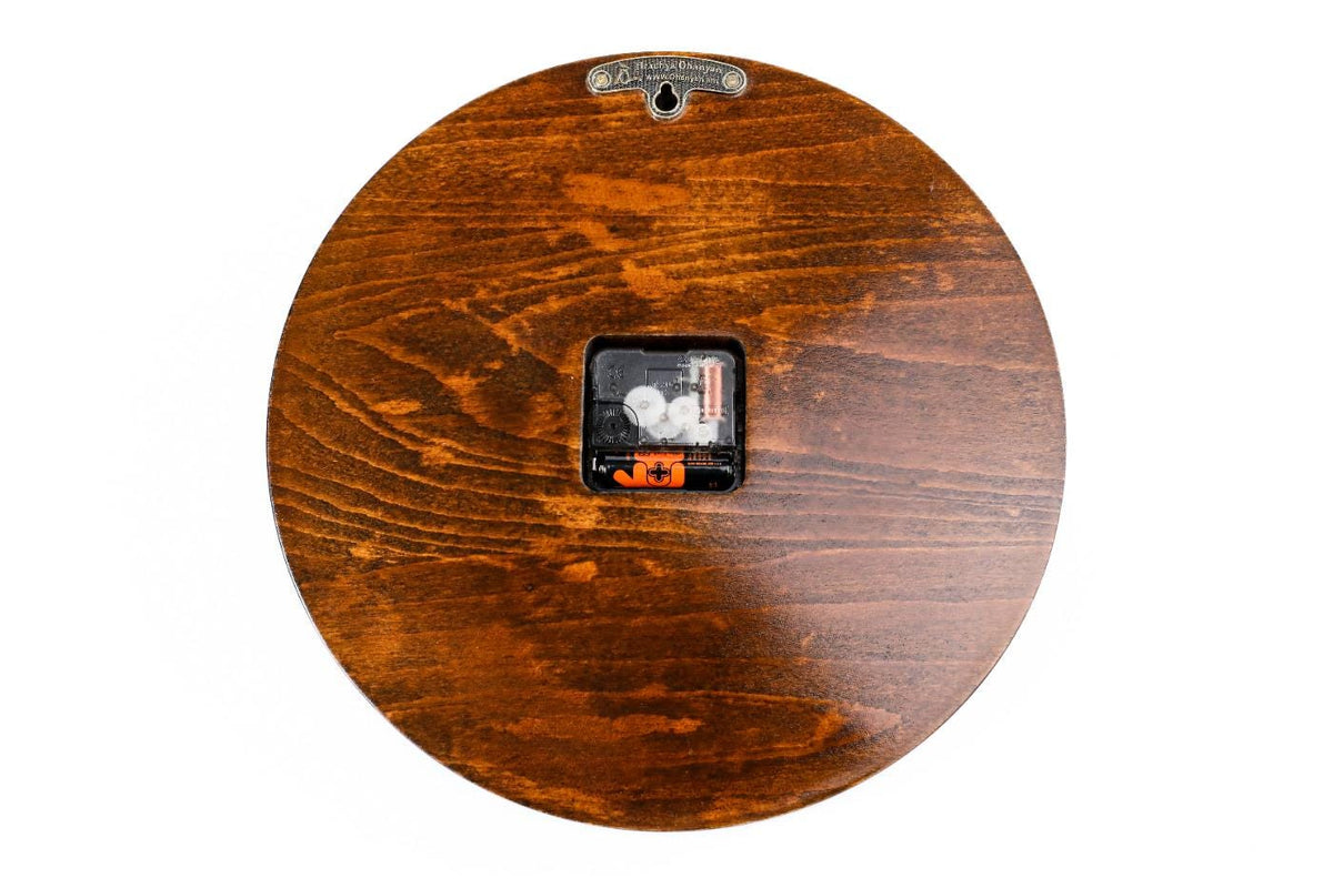 Wooden Wall Clock with Armenian Ornament & Green Epoxy (Model 41321-3) – photo 9
