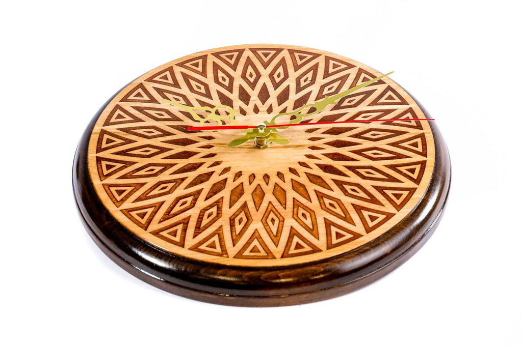 Wooden Wall Clock with Geometric Armenian Ornament (Model 41321-2) – photo 3