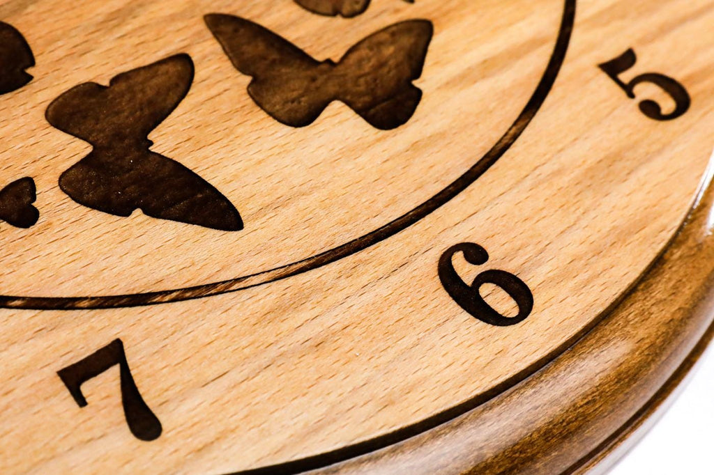 Wooden Wall Clock with Brown Butterflies (Model 41319brown) – photo 5