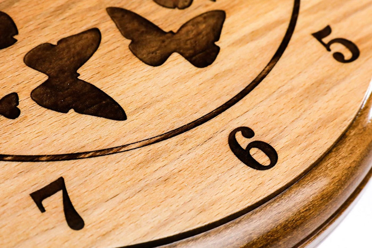 Wooden Wall Clock with Brown Butterflies (Model 41319brown) – photo 5
