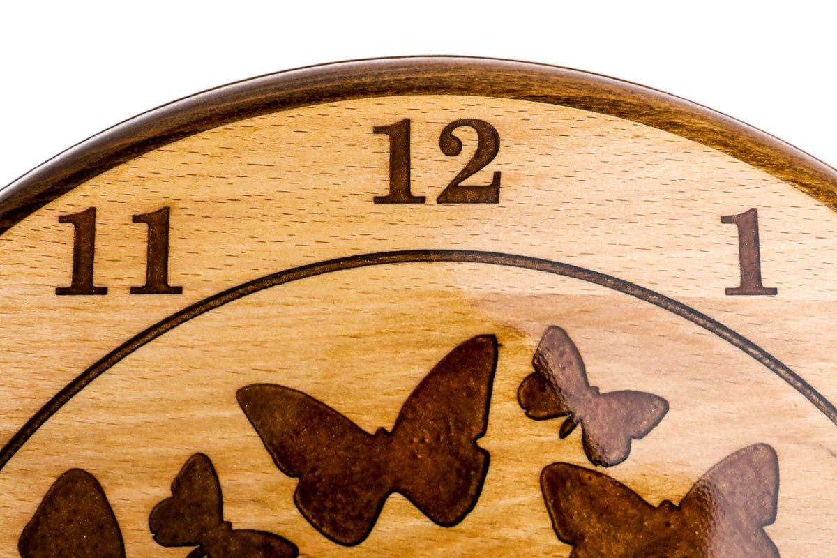 Wooden Wall Clock with Brown Butterflies (Model 41319brown) – photo 7