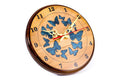 Wooden Wall Clock with Blue Butterflies, 30 cm