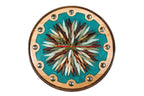 Wooden Wall Clock with Ornamental Starburst & Turquoise Epoxy, 30 cm – photo 3