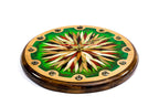 Wooden Wall Clock with Ornamental Starburst & Green Epoxy, 35 cm – photo 4