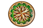 Wooden Wall Clock with Ornamental Starburst & Green Epoxy, 35 cm – photo 3