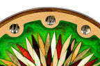 Wooden Wall Clock with Ornamental Starburst & Green Epoxy, 35 cm – photo 8