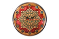 Wooden Wall Clock with Armenian Ornament & Red Epoxy, 25 cm