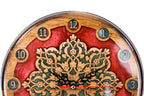 Wooden Wall Clock with Armenian Ornament & Red Epoxy, 25 cm – photo 2