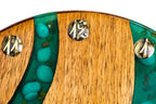 Walnut Wall Clock with Teal Epoxy River (Model 41328stone) – photo 8