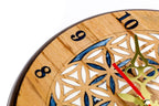 Wooden Wall Clock with Armenian Ornament & Blue Epoxy (Model 41321) – photo 4