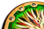 Wooden Wall Clock with Ornamental Starburst & Green Epoxy, 35 cm – photo 6