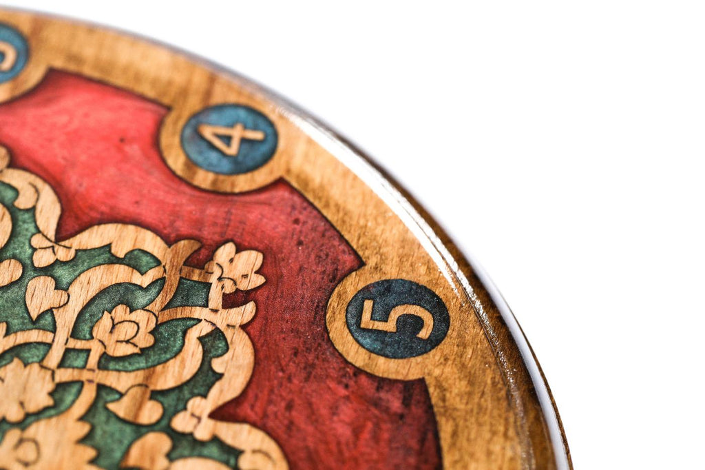 Wooden Wall Clock with Armenian Ornament & Red Epoxy, 25 cm – photo 6